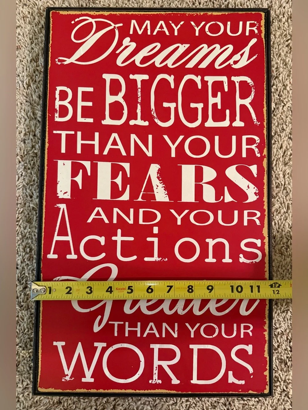 Red Inspirational Wall Sign 